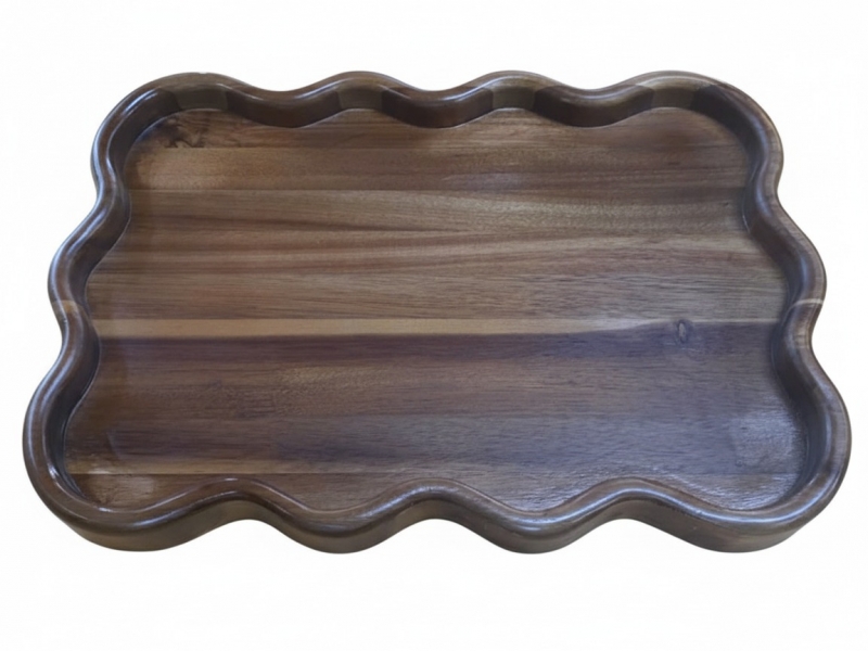 Scallop acacia tray from Vietnam